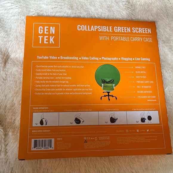 Gentek collapsible green screen new in box - Picture 2 of 4